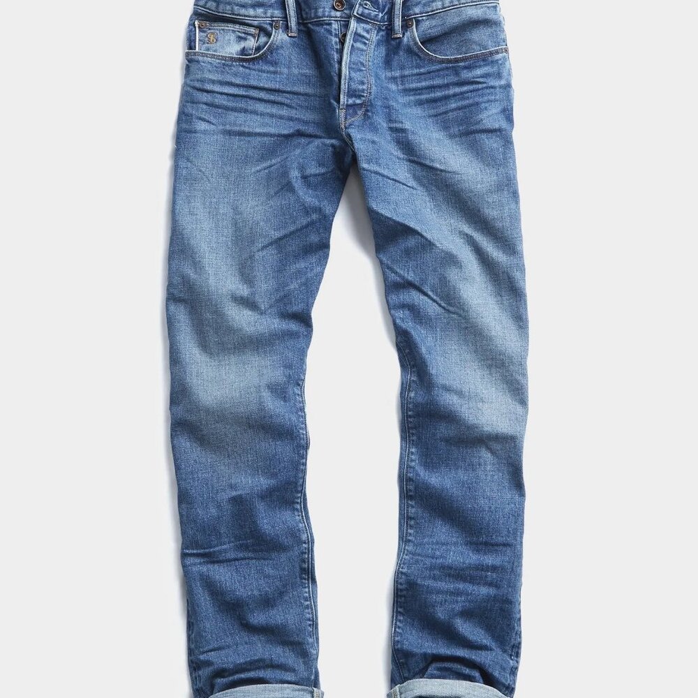 Todd Snyder Slim Fit Japanese Stretch Selvedge Jeans in Medium Wash 32/30